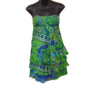 Zara Basic Strapless Silk Ruffled Empire Waist Mini Dress- Sz. Sm